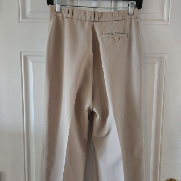 Vintage University Park Juniors 9 Pleated High Rise Beige Pants 26x30 USA Made - Picture 4 of 7